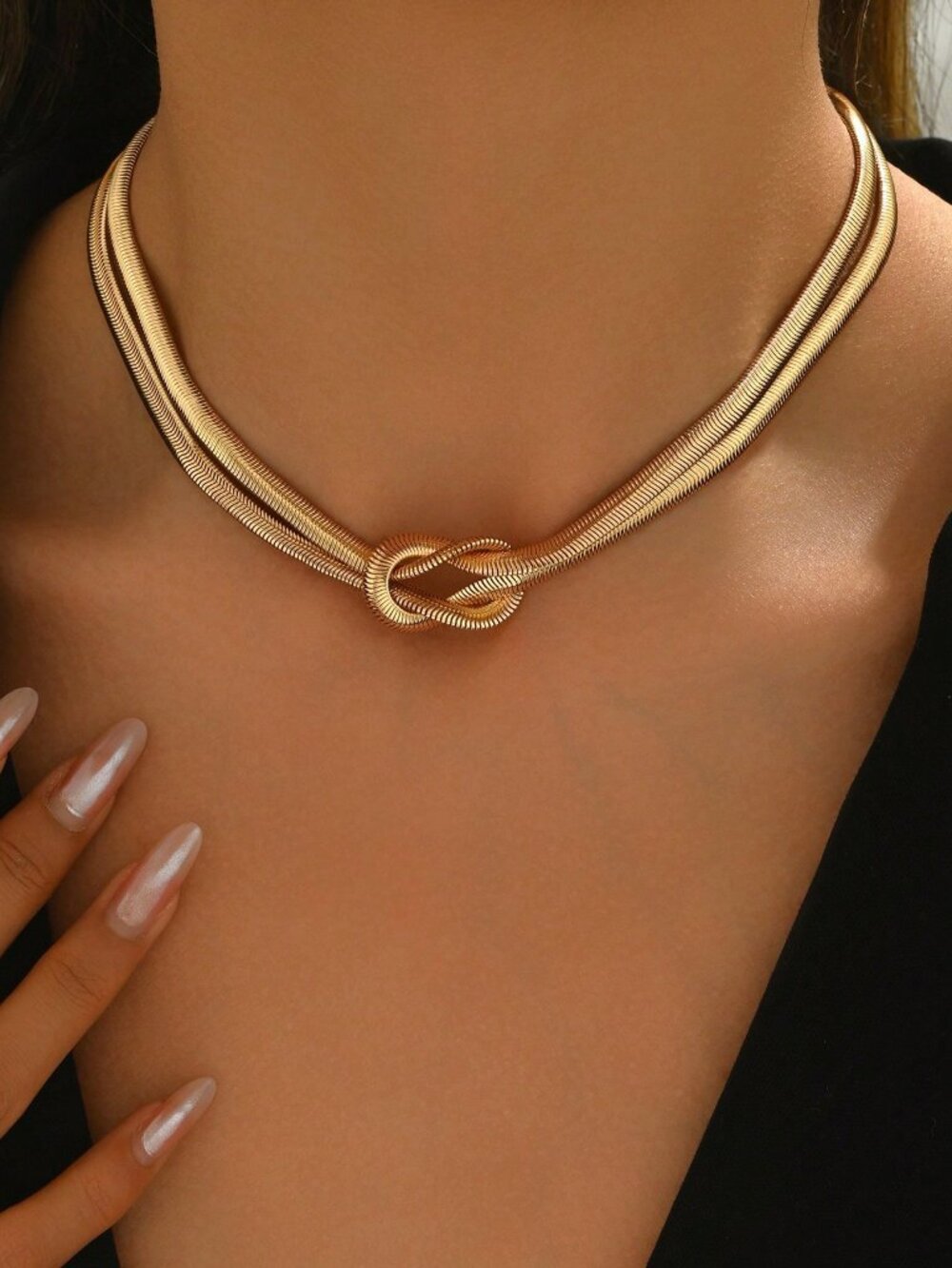Multicolor Geometric Women's Snake Chain Necklace